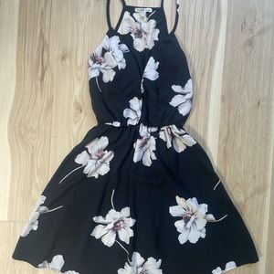Black Floral Twirl Dress
